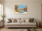 Richmond Bridge Poster at A1, in an oak frame, in a sitting room