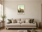 Salisbury Cathedral, 1890s Heritage Print at A2, in an oak frame, in a sitting room