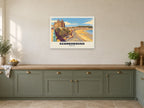 South Bay, Scarborough Poster at A1, in a white frame, in a kitchen