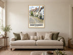 Gold Hill, Shaftesbury Poster at A1, in an oak frame, in a sitting room