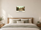 The Old Village, Shanklin, 1890s Heritage Print at A2, as a poster, above a bed