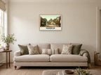 The Old Village, Shanklin, 1890s Heritage Print at A2, in an oak frame, in a sitting room