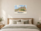 Sheffield Town Hall Poster at A1, as a poster, above a bed