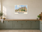 Sheffield Town Hall Poster at A1, in a white frame, in a kitchen