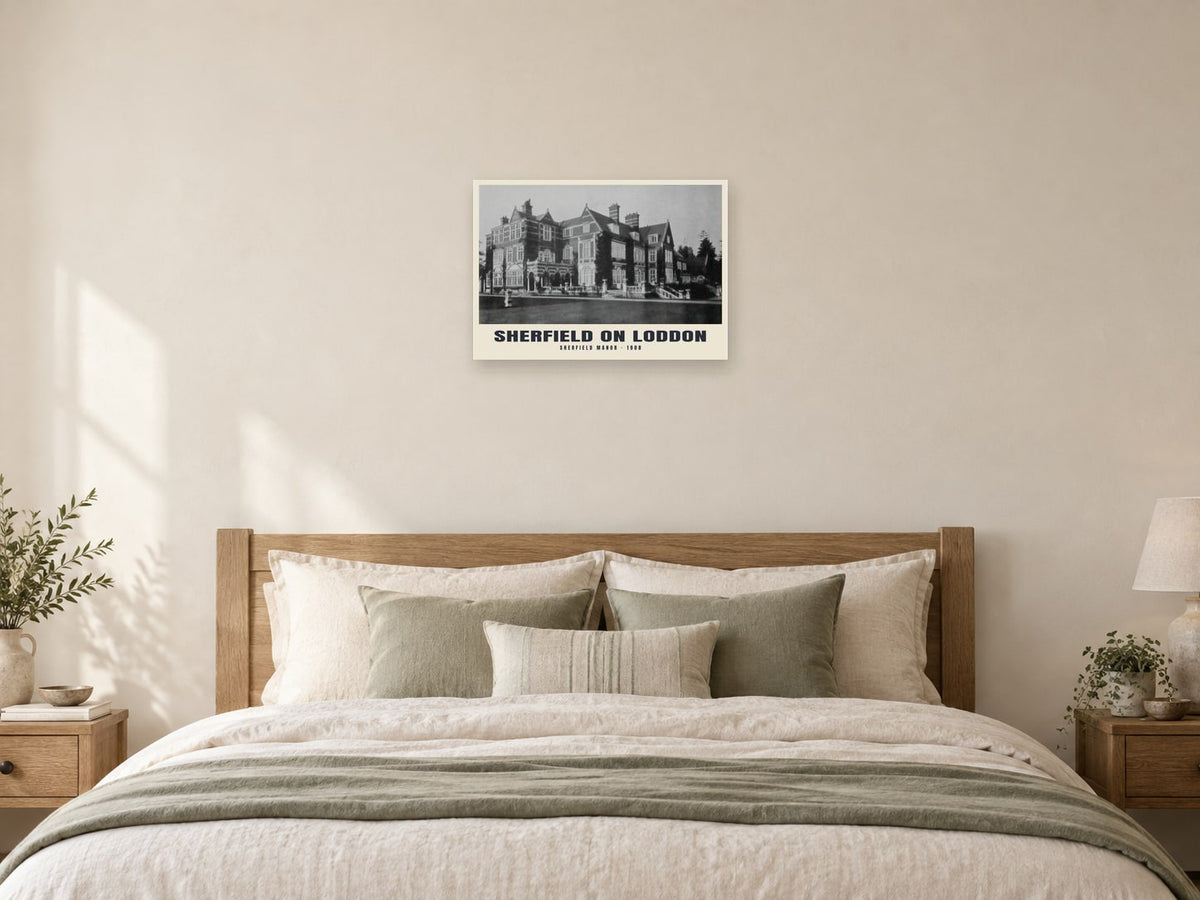 Sherfield Manor, Sherfield on Loddon Poster at A2, as a poster, above a bed