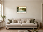 Sonning Bridge, 1890s Heritage Print at A2, in an oak frame, in a sitting room