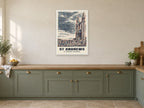 St Andrews Cathedral Poster at A1, in a white frame, in a kitchen