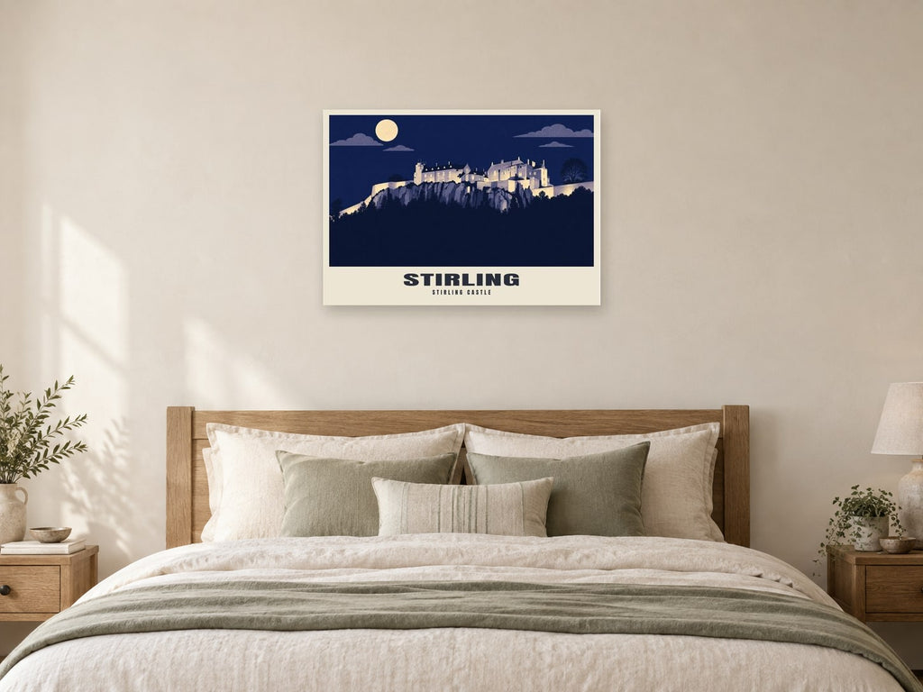 Stirling Castle Poster at A1, as a poster, above a bed