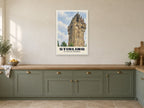 The Wallace Monument, Stirling Poster at A1, in a white frame, in a kitchen