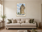 The Wallace Monument, Stirling Poster at A1, in an oak frame, in a sitting room