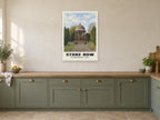 The Maharajah's Well, Stoke Row Poster at A1, in a white frame, in a kitchen