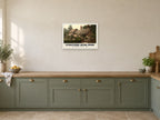 Anne Hathaway's Cottage, Stratford-upon-Avon, 1890s Heritage Print at A2, in a white frame, in a kitchen