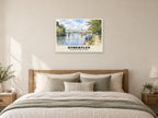 Goring and Streatley Bridge Poster at A1, as a poster, above a bed
