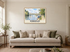 Goring and Streatley Bridge Poster at A1, in an oak frame, in a sitting room