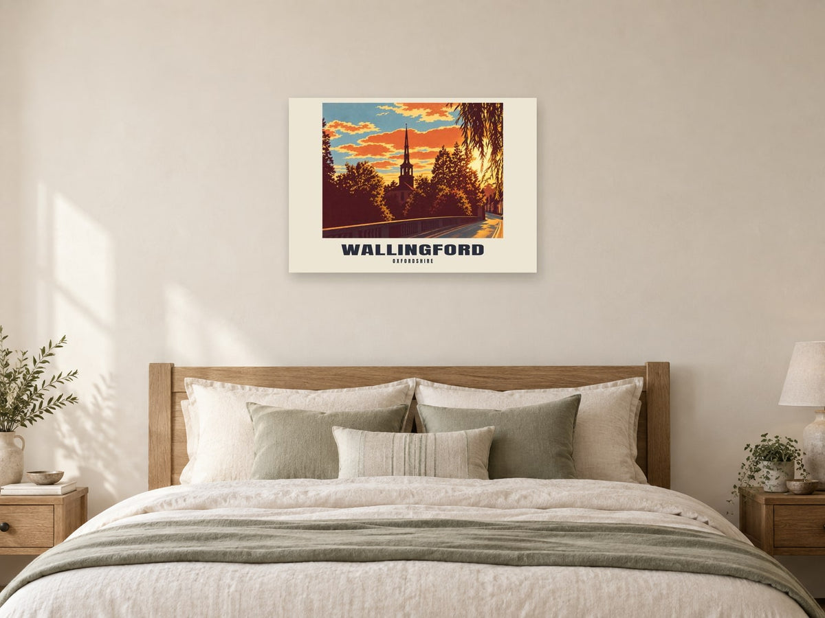 Wallingford Poster — St Peter's Church at A1, as a poster, above a bed