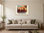 Wallingford Poster — St Peter's Church at A1, in an oak frame, in a sitting room
