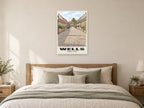 Vicars' Close, Wells Poster at A1, as a poster, above a bed