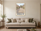 Vicars' Close, Wells Poster at A1, in an oak frame, in a sitting room
