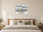 Weymouth Harbour Poster at A1, as a poster, above a bed