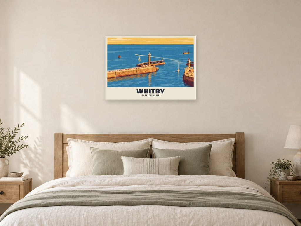 Whitby Poster at A1, as a poster, above a bed
