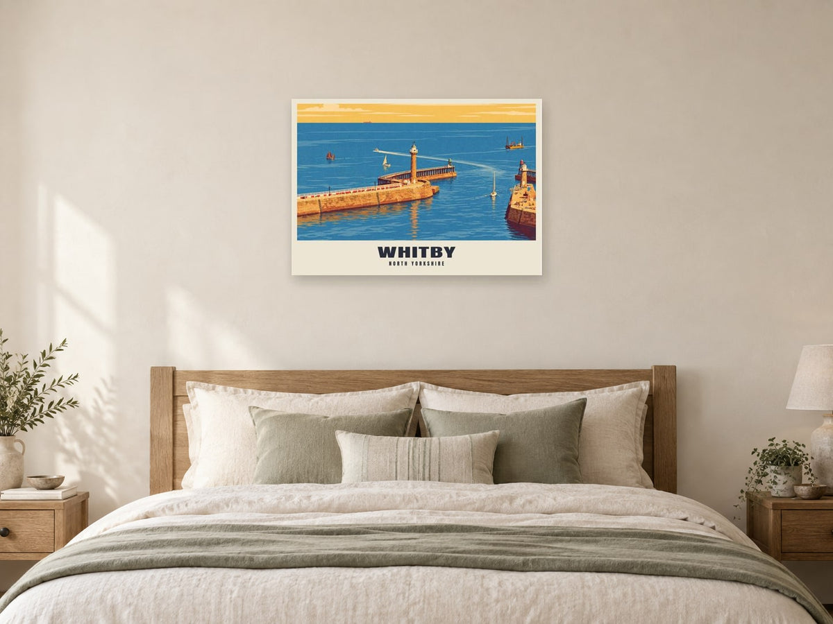 Whitby Poster at A1, as a poster, above a bed