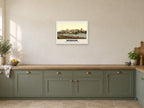 Windsor Castle from the River, 1890s Heritage Print at A2, in a white frame, in a kitchen