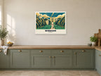 Windsor Castle from the Long Walk Poster at A1, in a white frame, in a kitchen