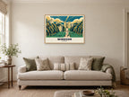 Windsor Castle from the Long Walk Poster at A1, in an oak frame, in a sitting room