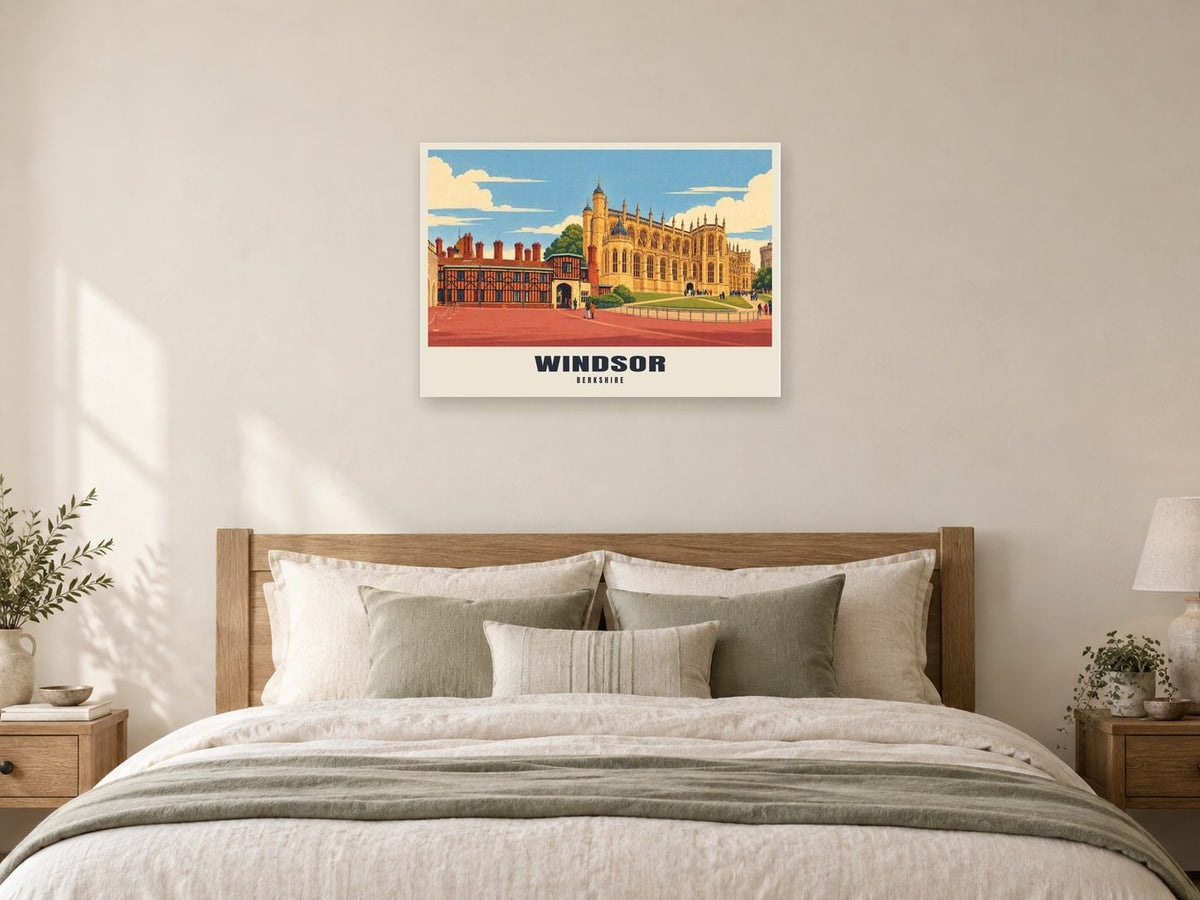 Windsor Poster at A1, as a poster, above a bed