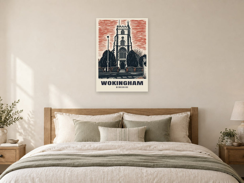 All Saints Church, Wokingham Poster at A1, as a poster, above a bed