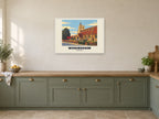 Wokingham Poster — All Saints' Church at A1, in a white frame, in a kitchen