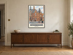Wokingham Town Hall Poster at A1, in a black frame, above a sideboard