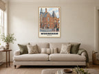 Wokingham Town Hall Poster at A1, in an oak frame, in a sitting room