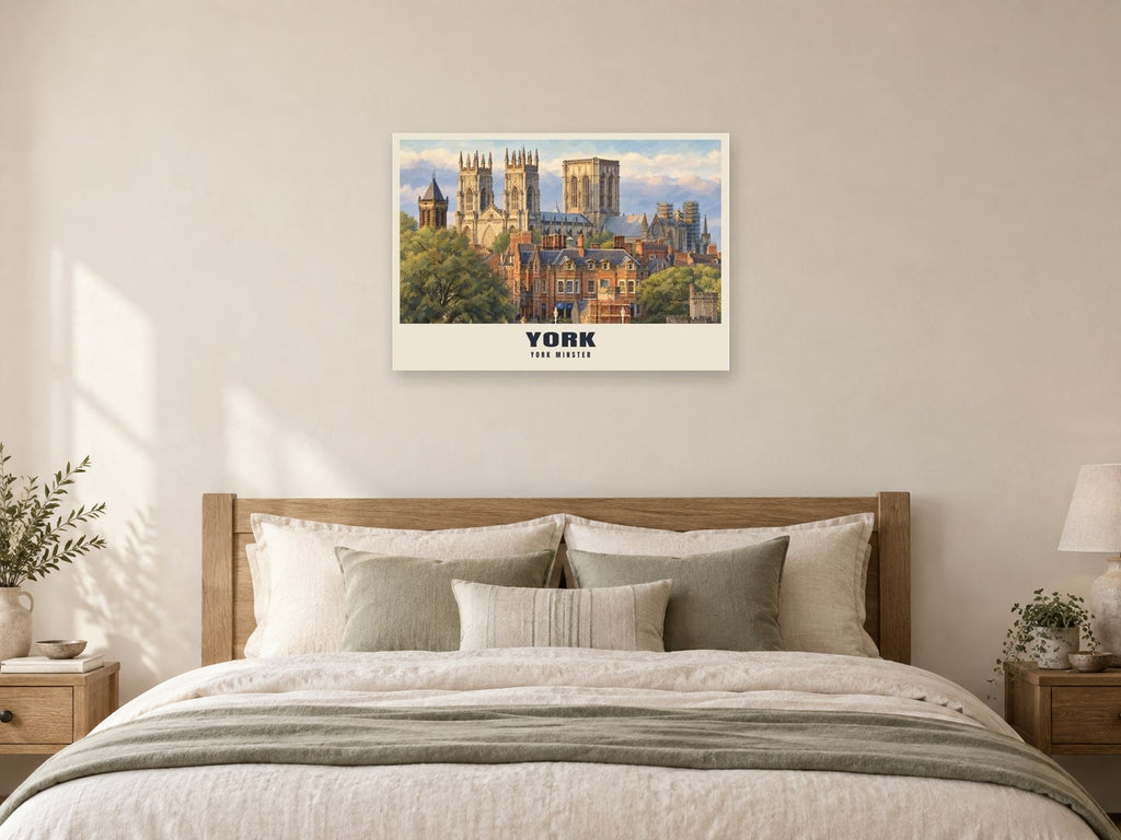 York Minster Poster at A1, as a poster, above a bed