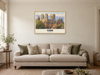 York Minster Poster at A1, in an oak frame, in a sitting room