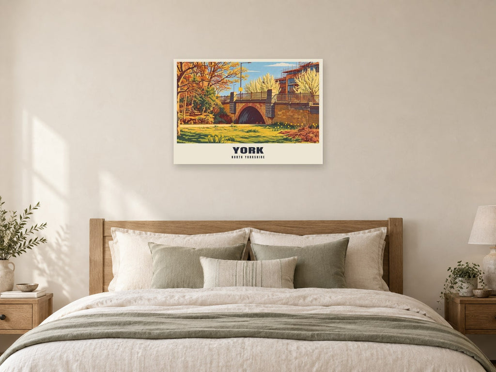 York Poster at A1, as a poster, above a bed