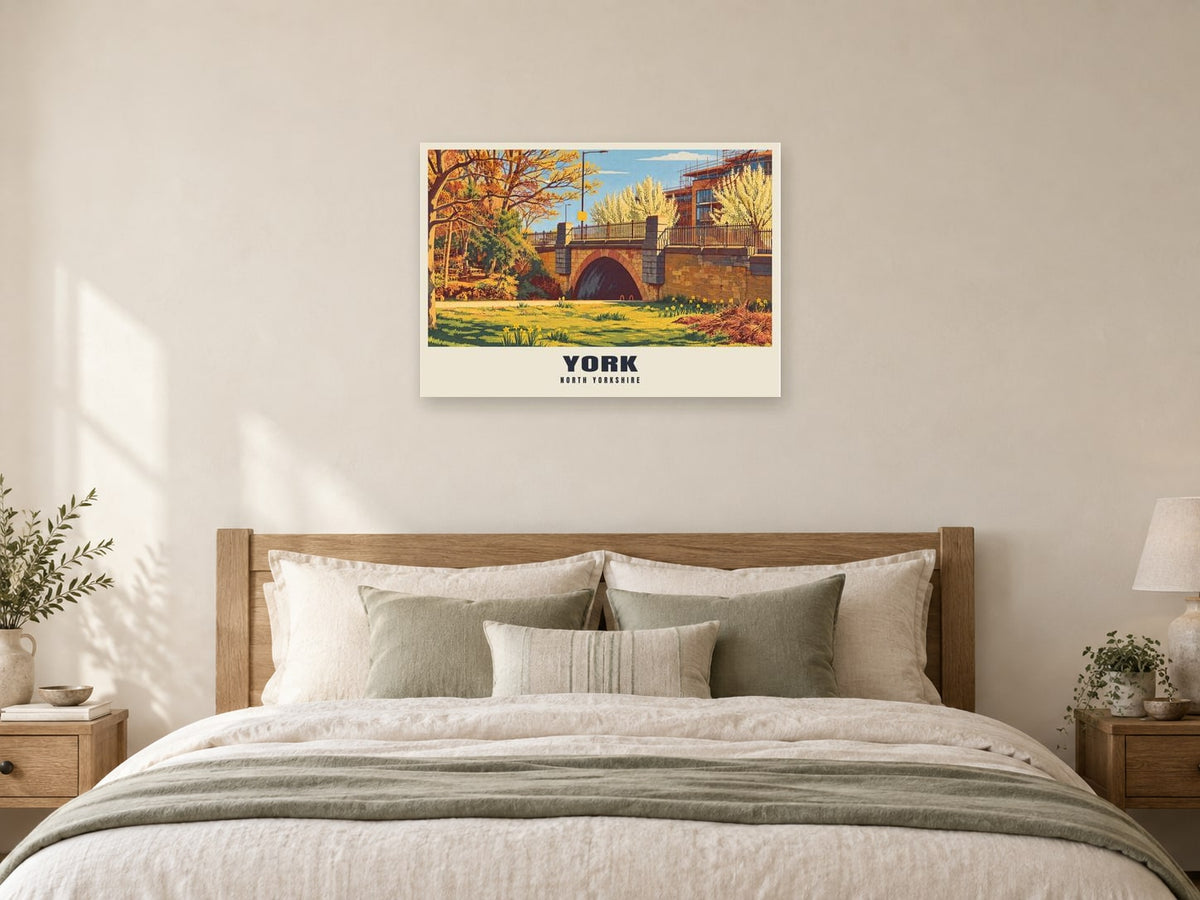 York Poster at A1, as a poster, above a bed
